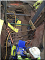 SP3265 : Working in the trench for a replacement gas main, Leamington Old Town by Robin Stott