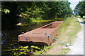 Barge moored below Belan Bottom Lock, Montgomery Canal