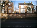 Polychrome brick boundary wall, Warwick New Road, Leamington