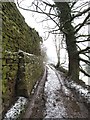 Icy track, big wall