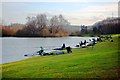 SO8169 : Anglers at Larford Lakes, Larford, Worcs by P L Chadwick