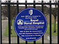 Information plaque on the Naval Hospital gates