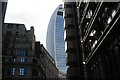 View of the Walkie Talkie and Lloyds Building from Lime Street