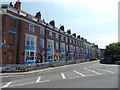 Rows of bunting on the Pulteney Buildings in Weymouth