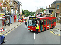 TQ3470 : Broken down bus, Anerley Road by Robin Webster