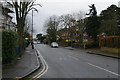 Looking down Worple Road towards Raynes Park, at Lower Downs Road