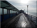SZ0890 : Bournemouth: winter sun reflects off the pier woodwork by Chris Downer