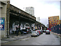 Northern half of Elephant Road, east of Elephant & Castle railway station