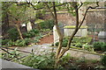 View of a small cemetery at the back of the Geffrye Museum