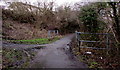 Path bridge over a brook at the edge of Penywaun