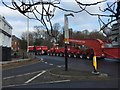 Newcastle-under-Lyme: escorted heavy load passes through Nelson Place