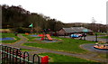 SN9902 : Playground at the edge of St Margaret's Roman Catholic School, Aberdare by Jaggery