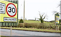 30mph speed limit sign, Ballygowan (February 2015)