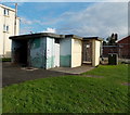 Locked entrance to the males side of public toilets in Pencoed