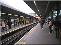 TQ3884 : Westbound Central Line platform at Stratford by Dr Neil Clifton