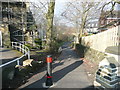 Entrance to cycleway off Green Lane, West Vale