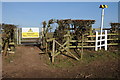SO8446 : Footpath gate and gas pipeline by Philip Halling