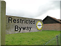 Restricted byway sign off Pitt