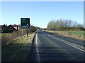 Approaching roundabout on the A614 near Nafferton