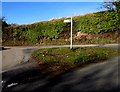 Grass triangle at a junction east of Netherton