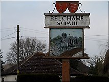 TL7942 : Village sign, Belchamp St Paul by Bikeboy