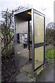 Vandalised telephone box