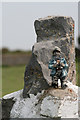 SS1495 : Gatepost to Chapel Point Lighthouse Caldey Island by Jo and Steve Turner