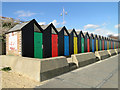 Colourful bathing huts