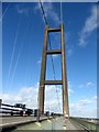 TA0223 : The south tower of the Humber Bridge by Graham Hogg
