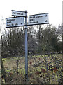 TM0477 : Roadsign on the B1113 Hall Lane by Geographer