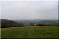 Looking down the scarp slope of the Mendips towards Wookey Hole