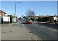 Bus stop and shelter on School Road, Wales Bar