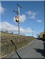 Electricity transformer pole, Thorney Lane, Midgley