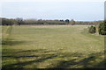 Footpaths diverge in large field north of Epsom Road