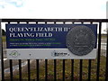 Queen Elizabeth II Playing Field sign