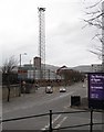 Grosvenor Road PSNI Station from the corner of Glengall Street