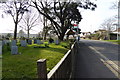 Looking along Elmer Road by graveyard