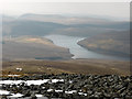 SN7586 : Nant-y-moch Reservoir viewed from the summit of Plynlimon by John Lucas