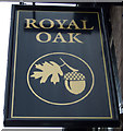 SK6266 : Sign for the Royal Oak pub, Edwinstowe by JThomas