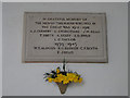 Memorial plaque in Withersdale church