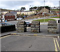 Three commemorative stones in The Square, Caerau