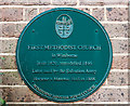 No. 1 (of 12) the Green Plaques of Wimborne - first Wesleyan Methodist Church