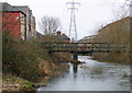 Disused footbridge across the River Biam