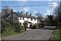 Whittlesford: cottages and kiosk on Newton Road