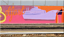 J3775 : New mural Sydenham station, Belfast (March 2015) by Albert Bridge