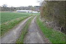SU6055 : Footpath going downhill to Rookery Farm by Shazz