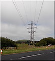 Wires over the A4810 SW of Magor