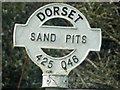 Sandpit: detail of the more northerly signpost