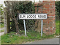 TM2972 : Elm Lodge Road sign by Geographer