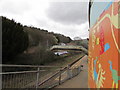 Colourful entrance to Llwynypia railway station